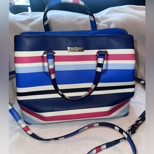 Kate Spade Blue and Pink Striped Bag